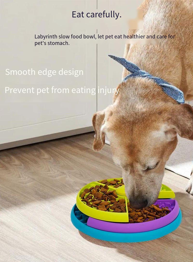 Slow Food Bowl Anti Choking Cat Bowl Dog Basin Puzzle Feeder Healthy Pet Rotating Game Board Pet Products