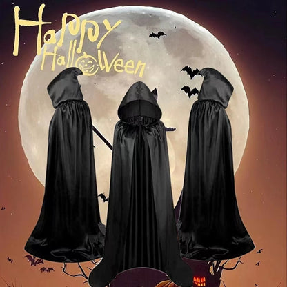 Halloween Cloak Costumes Wizard Cloak for Children Hooded Capes Mantle Black Party Decoration