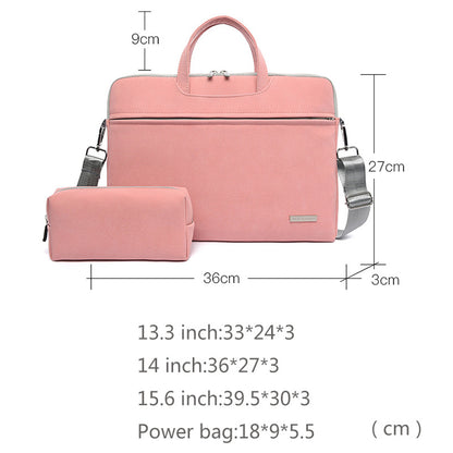 PU Leather Women Laptop Bag Notebook Carrying Case Briefcase For Macbook Air 13.3 14 15.6 Inch Men Handbags Shoulder Mouse Bag