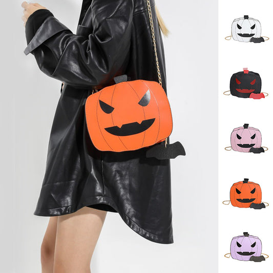 Halloween Cartoon Pumpkin Shoulder Bag For Girls Personality Funny Creative Chain Crossbody Bags Women