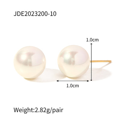 Stainless Steel Pearl Stud Earrings Titanium Steel