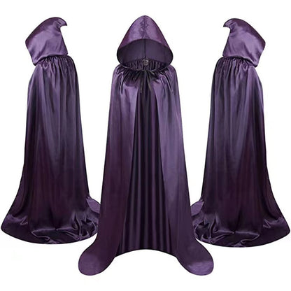 Halloween Cloak Costumes Wizard Cloak for Children Hooded Capes Mantle Black Party Decoration