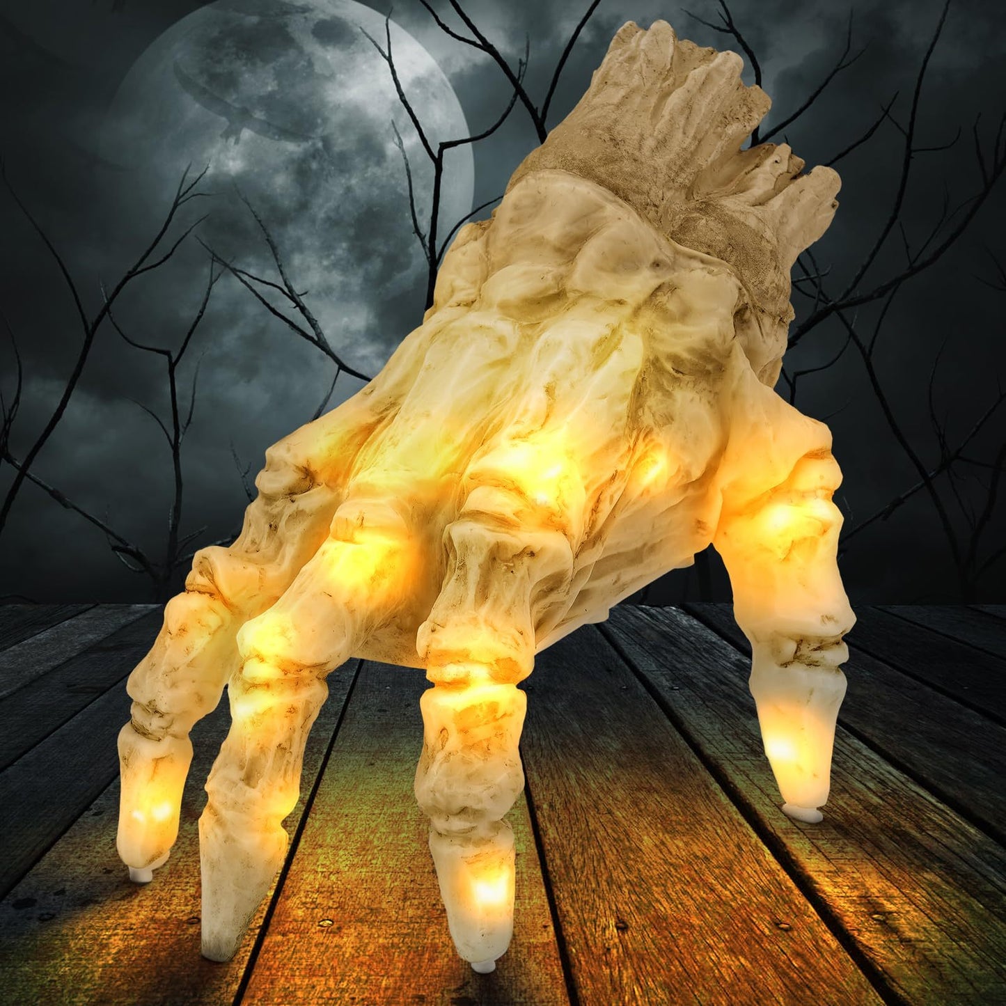 Halloween Electric Luminous Crawling Hand Animated Decoration Induction Luminous Decoration Zombie Hand With Spooky Sound