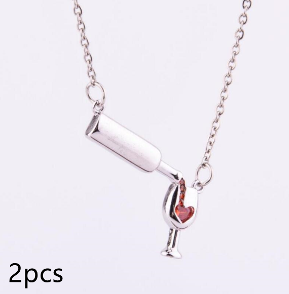 Wine Bottle Cup Pendant Necklace - My Daily Bargainz