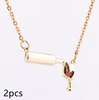 Wine Bottle Cup Pendant Necklace - My Daily Bargainz