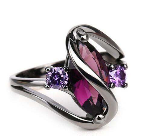 Purple Zircon CZ Color Crystal Ring - My Daily Bargainz