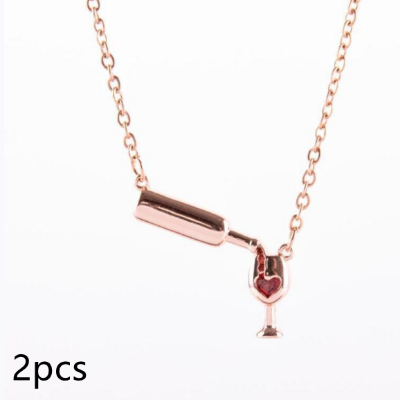 Wine Bottle Cup Pendant Necklace - My Daily Bargainz