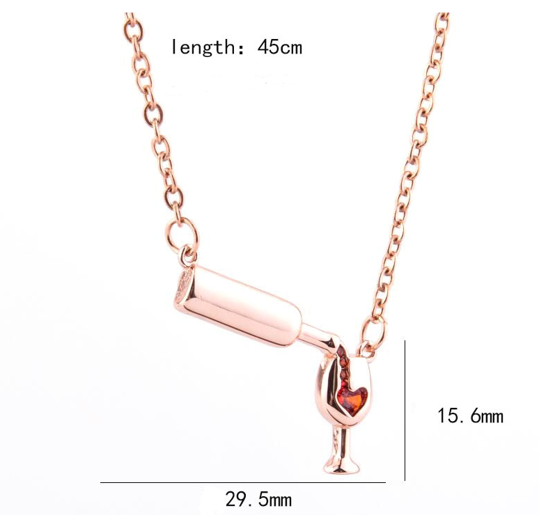 Wine Bottle Cup Pendant Necklace - My Daily Bargainz