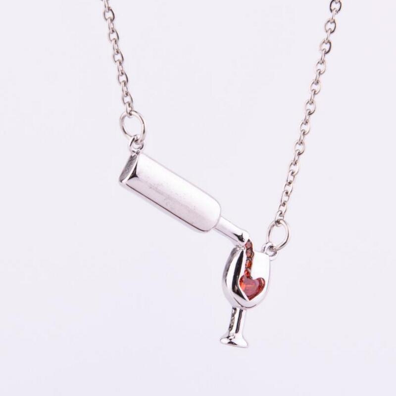 Wine Bottle Cup Pendant Necklace - My Daily Bargainz