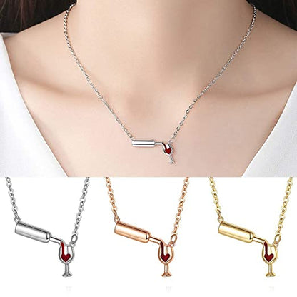 Wine Bottle Cup Pendant Necklace - My Daily Bargainz