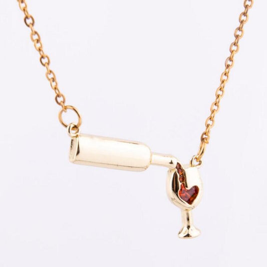 Wine Bottle Cup Pendant Necklace - My Daily Bargainz