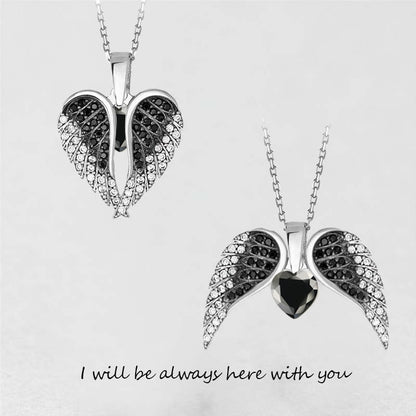 Cherubym - Angel Wings Heart Necklace - My Daily Bargainz